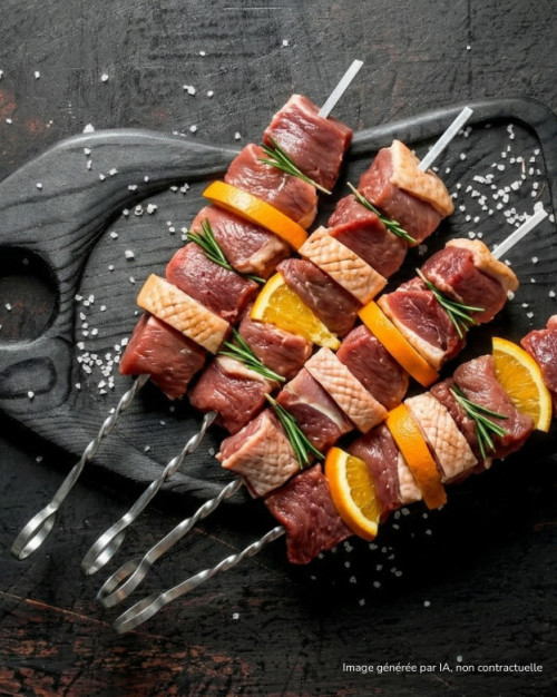 Brochette de canard à l’orange