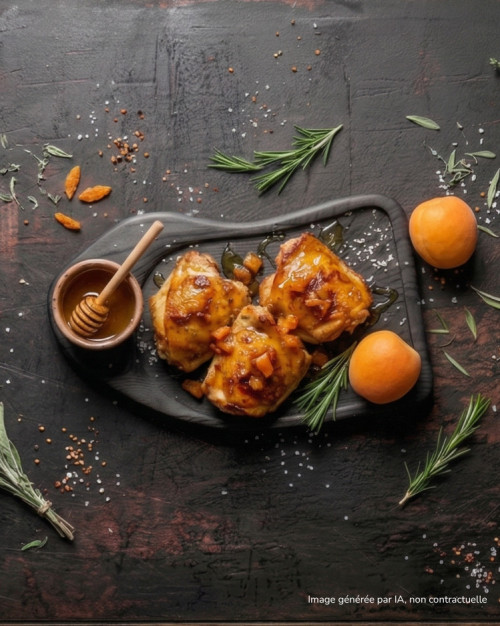 Cuisse de poulet désossée miel-abricot