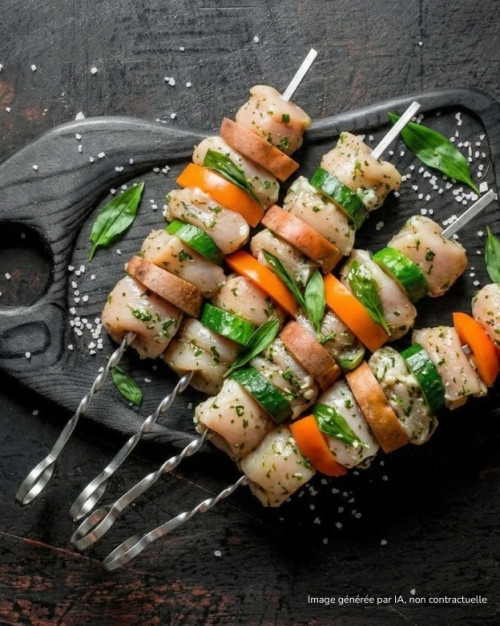 Brochette de poulet à l’ail des ours