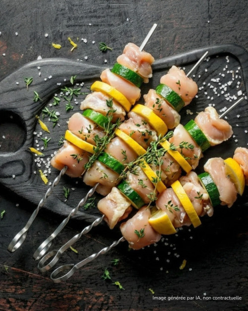 Brochette de poulet thym-citron