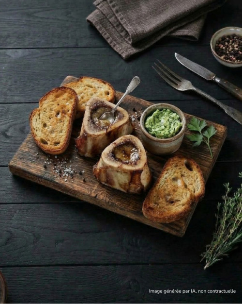 Os à moelle, pain grillé, beurre persillé